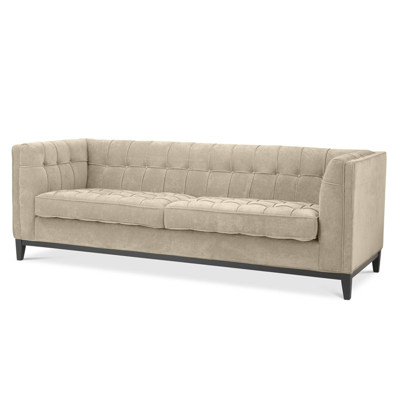 Диван Eichholtz Sofa Aldgate Greige Бежево-серый Черный Диван Eichholtz Sofa Aldgate Greige Бежево-серый Черный в Барнауле | Loft Concept