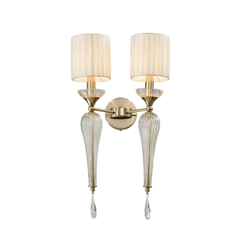 Бра Torch Brass с Абажуром на две лампы Белый Латунь в Барнауле | Loft Concept 