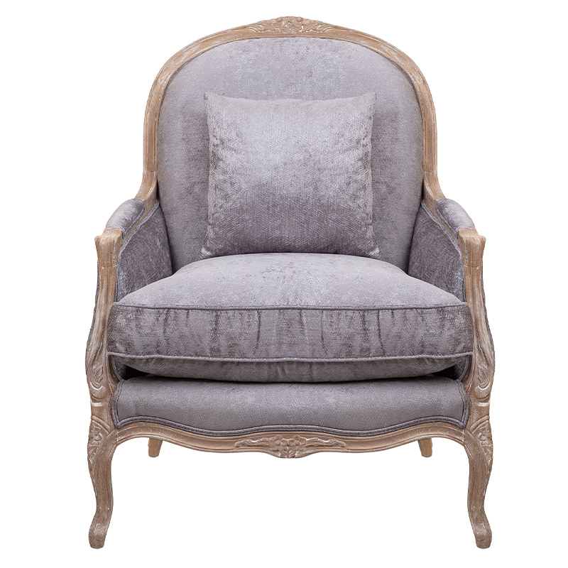 Кресло Ava Classical Armchair brown and grey velour Серый Коричневый Кресло Ava Classical Armchair brown and grey velour Серый Коричневый в Барнауле | Loft Concept