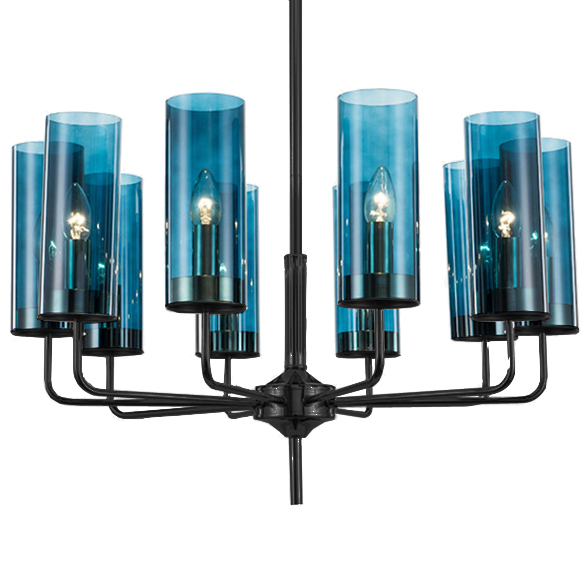 Люстра Black & Blue Glass Tube Chandelier 10 Графитовый Сапфир (Sapphire) Люстра Black & Blue Glass Tube Chandelier 10 Графитовый Сапфир (Sapphire) в Барнауле | Loft Concept