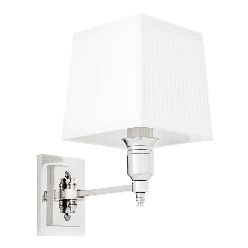 Бра Wall Lamp Lexington Single Nickel+White Никель Белый Бра Wall Lamp Lexington Single Nickel+White Никель Белый в Барнауле | Loft Concept