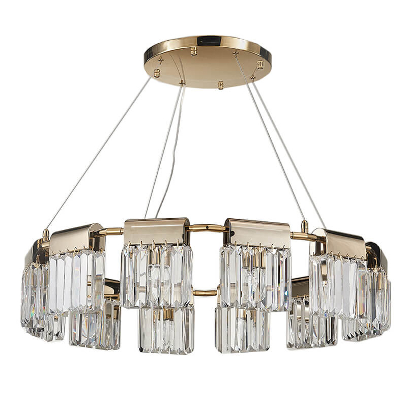 Люстра Crystal Pendants gold 12 Глянцевое золото Прозрачное Стекло в Барнауле | Loft Concept 