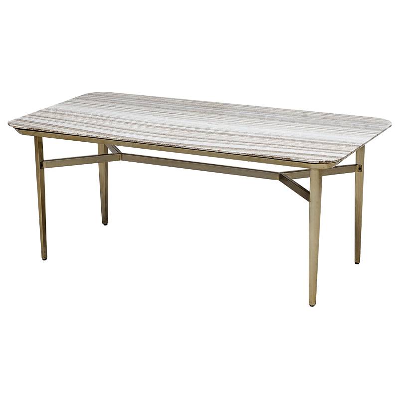 Стол Cisneros Marble Dinner Table с мраморной столешницей Бежево-серый Золотой Стол Cisneros Marble Dinner Table с мраморной столешницей Бежево-серый Золотой в Барнауле | Loft Concept