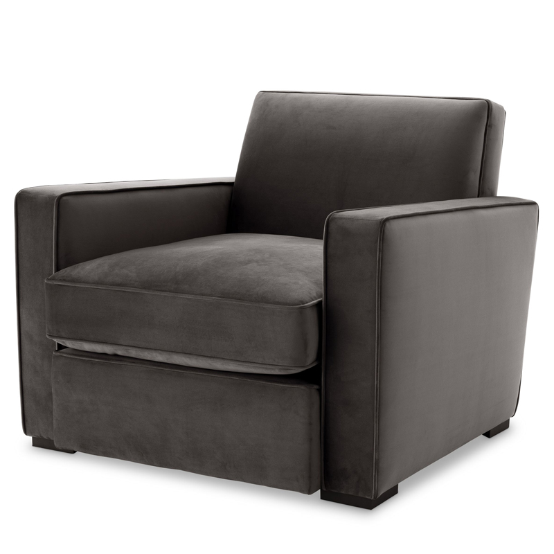 Кресло Eichholtz Chair Edmond grey Серый Черный Кресло Eichholtz Chair Edmond grey Серый Черный в Барнауле | Loft Concept