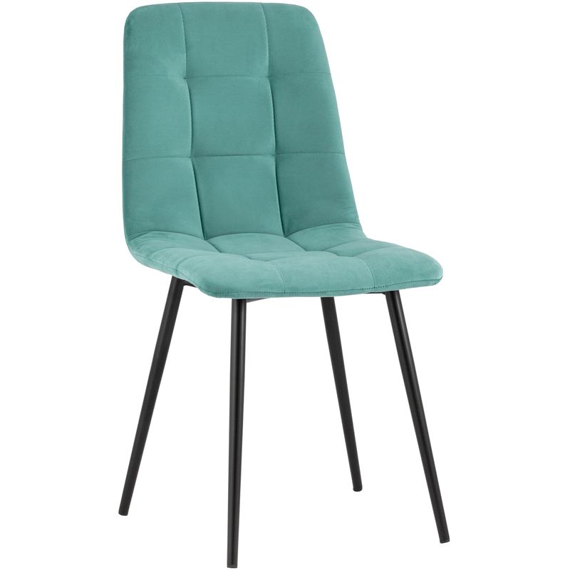 Стул NANCY S-2 Chair Бирюзовый Велюр Бирюзовый Черный в Барнауле | Loft Concept 