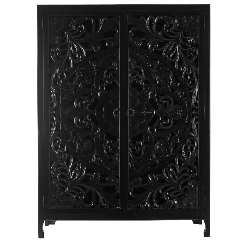 Шкаф Beauden Lace Cabinet Black Черный Шкаф Beauden Lace Cabinet Black Черный в Барнауле | Loft Concept