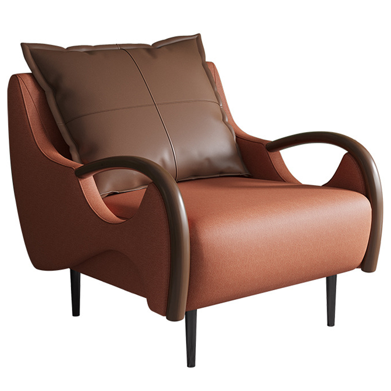 Кресло Oliwier Orange Armchair Оранжевый Коричневый Кресло Oliwier Orange Armchair Оранжевый Коричневый в Барнауле | Loft Concept