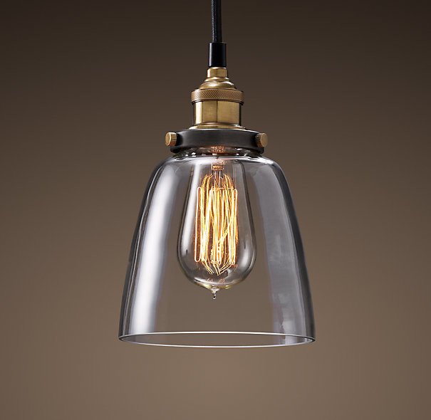 Подвесной светильник Loft Clear Glass Cloche Черный Подвесной светильник Loft Clear Glass Cloche Черный в Барнауле | Loft Concept