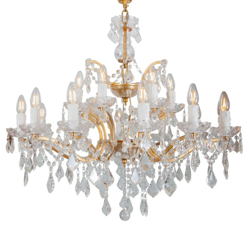 Люстра 19th c. Rococo IRON & CLEAR CRYSTAL GOLD Chandelier 18 Золотой Прозрачное Стекло Люстра 19th c. Rococo IRON & CLEAR CRYSTAL GOLD Chandelier 18 Золотой Прозрачное Стекло в Барнауле | Loft Concept