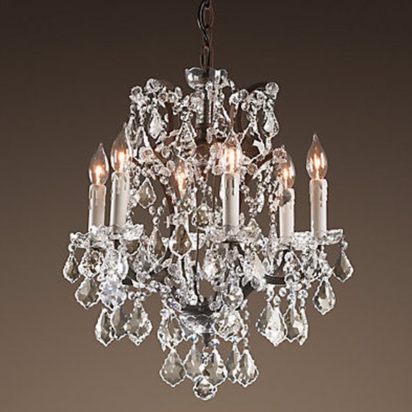 Люстра 19TH C. ROCOCO IRON & CLEAR CRYSTAL 6 Прозрачное Стекло Бурая ржавчина Люстра 19TH C. ROCOCO IRON & CLEAR CRYSTAL 6 Прозрачное Стекло Бурая ржавчина в Барнауле | Loft Concept