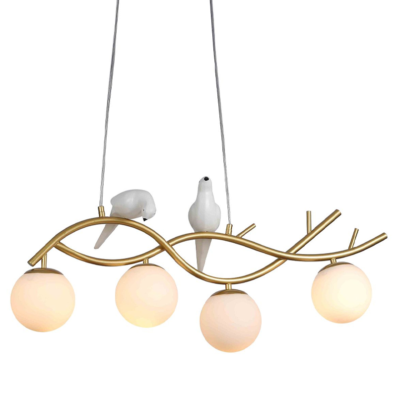 Люстра с белыми птицами Provence Bird Золотой Белый Люстра с белыми птицами Provence Bird Золотой Белый в Барнауле | Loft Concept