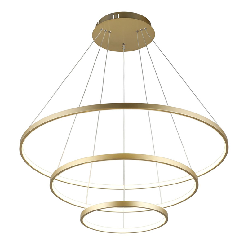Люстра Ring Horizontal Trio Gold Золотой Люстра Ring Horizontal Trio Gold Золотой в Барнауле | Loft Concept