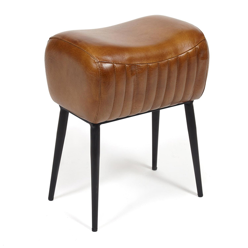 Пуф из кожи буйвола Industrial leather pouf Коричневый Черный Пуф из кожи буйвола Industrial leather pouf Коричневый Черный в Барнауле | Loft Concept
