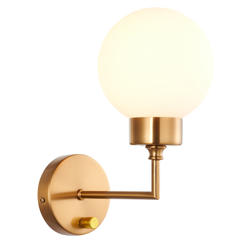Бра Zibille Sconce brass Латунь Белое матовое стекло Бра Zibille Sconce brass Латунь Белое матовое стекло в Барнауле | Loft Concept