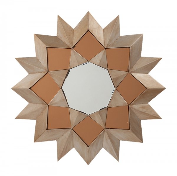 Зеркало-солнце Polygonal Sun Коричневый Зеркало-солнце Polygonal Sun Коричневый в Барнауле | Loft Concept