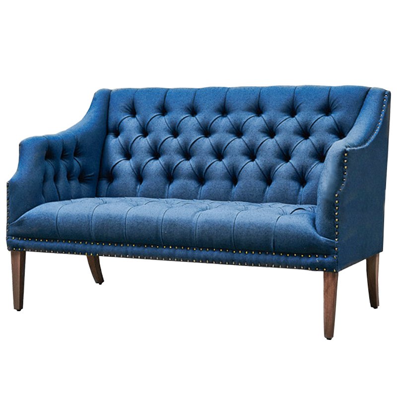 Диван Morton Capitone Sofa Диван синий лен Синий Диван Morton Capitone Sofa Диван синий лен Синий в Барнауле | Loft Concept