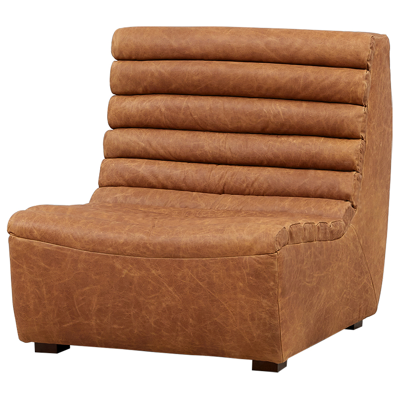 Модульное кожаное кресло Beaumont Lounge Leather Armchair Коричневый Модульное кожаное кресло Beaumont Lounge Leather Armchair Коричневый в Барнауле | Loft Concept