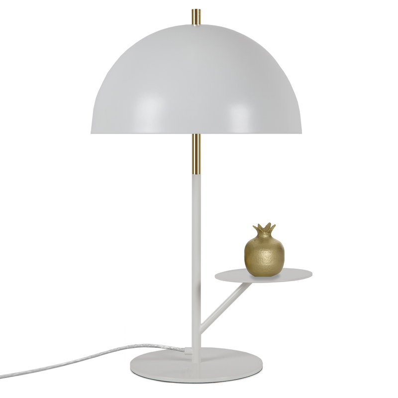 Настольная лампа Table lamp Butler WHITE Латунь Белый Настольная лампа Table lamp Butler WHITE Латунь Белый в Барнауле | Loft Concept