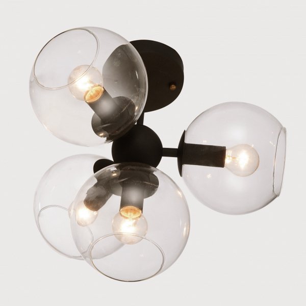 Потолочный светильник Sphere Cumulus Glass Top Черный Потолочный светильник Sphere Cumulus Glass Top Черный в Барнауле | Loft Concept