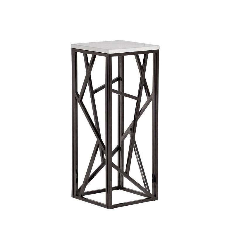 Подставка Serene Furnishing Dark Chrome Marble Top stand Хром Белый Подставка Serene Furnishing Dark Chrome Marble Top stand Хром Белый в Барнауле | Loft Concept