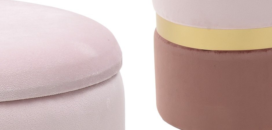 Комплект пуфов Golden Belt Soft Pink & Deep Pink Комплект пуфов Golden Belt Soft Pink & Deep Pink - Loft-Concept в Барнауле