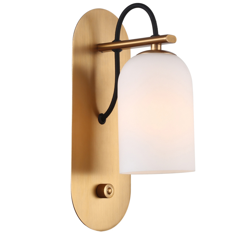 Бра Pyrrhus Sconce Латунь Белое матовое стекло Бра Pyrrhus Sconce Латунь Белое матовое стекло в Барнауле | Loft Concept