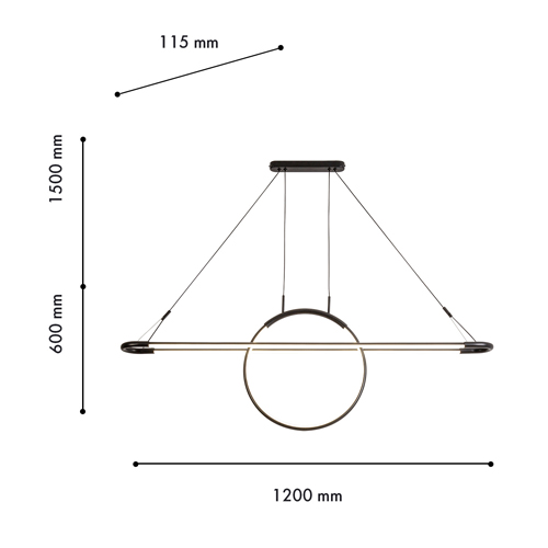 Светодиодная люстра Black LED Circle and Oval Lamp Светодиодная люстра Black LED Circle and Oval Lamp в Барнауле