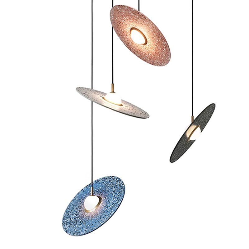 Подвесной светильник Stone Disc Haning Pendant Серый Синий Черный Розовый (Rose) Подвесной светильник Stone Disc Haning Pendant Серый Синий Черный Розовый (Rose) в Барнауле | Loft Concept