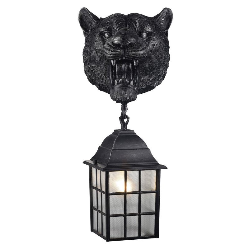Черный уличный светильник с головой зверя ANIMAL LANTERN Черный Прозрачный в Барнауле | Loft Concept 