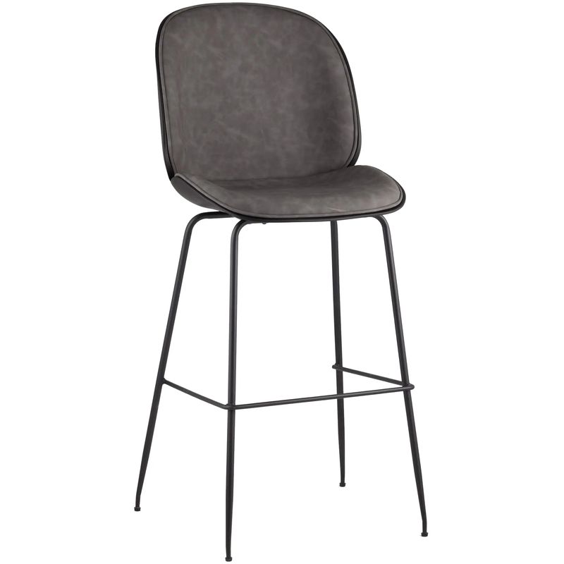 Стул Барный Винтажная Серая Экокожа Vendramin Bar Chair Серый Черный Стул Барный Винтажная Серая Экокожа Vendramin Bar Chair Серый Черный в Барнауле | Loft Concept