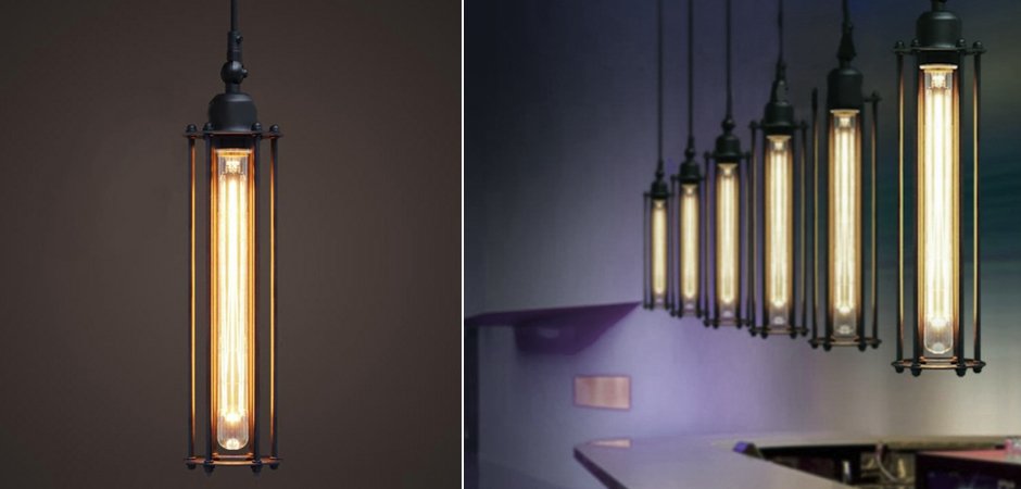 Подвесной светильник Loft Industrial Edison Cage Vetrical Momo Подвесной светильник Loft Industrial Edison Cage Vetrical Momo - Loft-Concept в Барнауле
