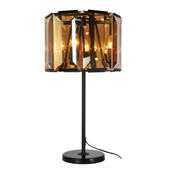 Настольная лампа Harlow Crystal Round Table Amber Черный Янтарь (Amber) Настольная лампа Harlow Crystal Round Table Amber Черный Янтарь (Amber) в Барнауле | Loft Concept