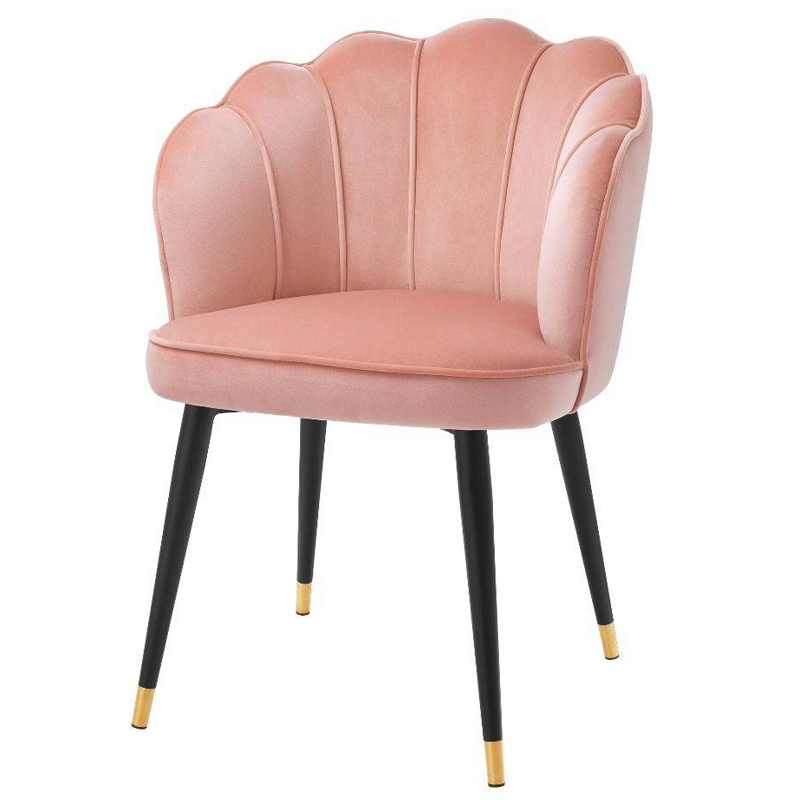 Стул Eichholtz Dining Chair Bristol nude Розовый пастельный Черный Латунь Стул Eichholtz Dining Chair Bristol nude Розовый пастельный Черный Латунь в Барнауле | Loft Concept