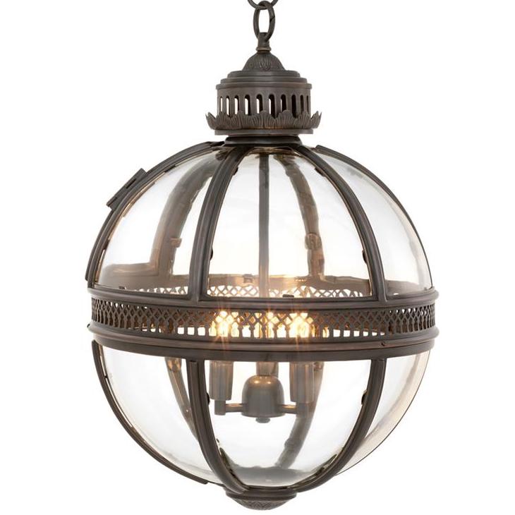 Люстра Lantern Residential Bronze M Темная бронза Прозрачное Стекло Люстра Lantern Residential Bronze M Темная бронза Прозрачное Стекло в Барнауле | Loft Concept