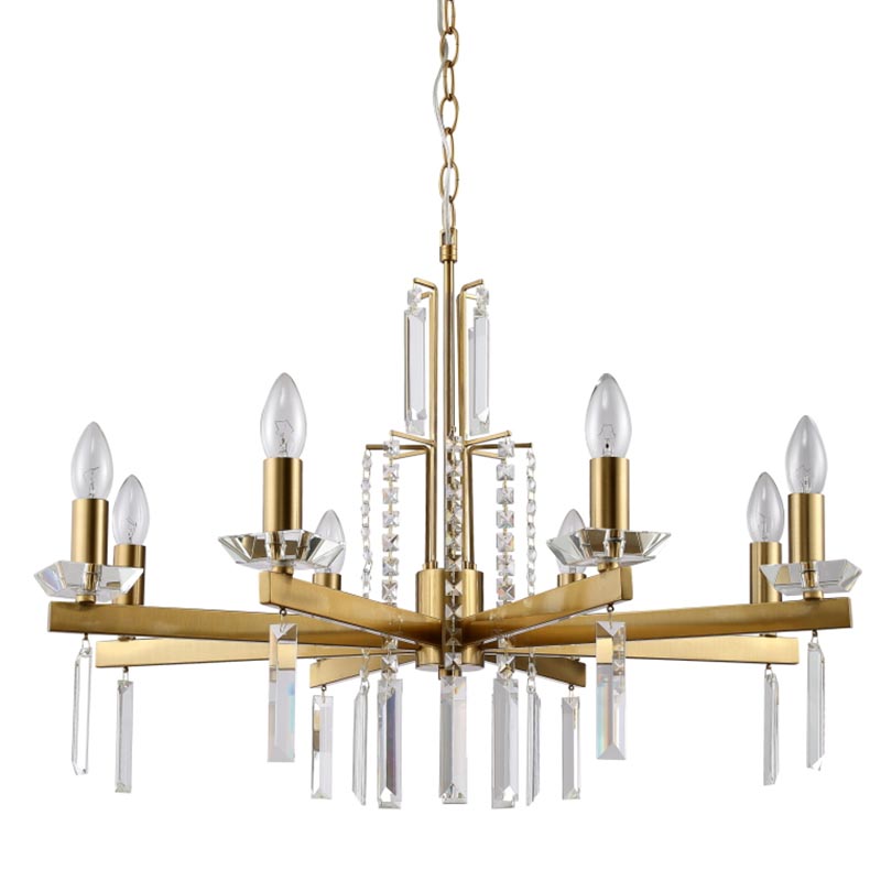 Люстра Vivien Crystal Brass Chandelier 8 Латунь Серый в Барнауле | Loft Concept 