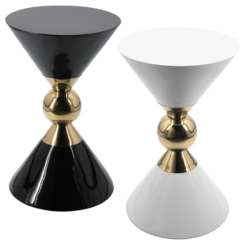 Приставной столик CANAAN ACCENT Table Черный Белый Золотой Приставной столик CANAAN ACCENT Table Черный Белый Золотой в Барнауле | Loft Concept