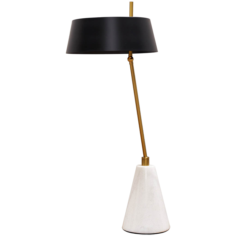 Настольная лампа с черным металлическим абажуром Dominique Table Lamp Черный Золотой Белый Настольная лампа с черным металлическим абажуром Dominique Table Lamp Черный Золотой Белый в Барнауле | Loft Concept