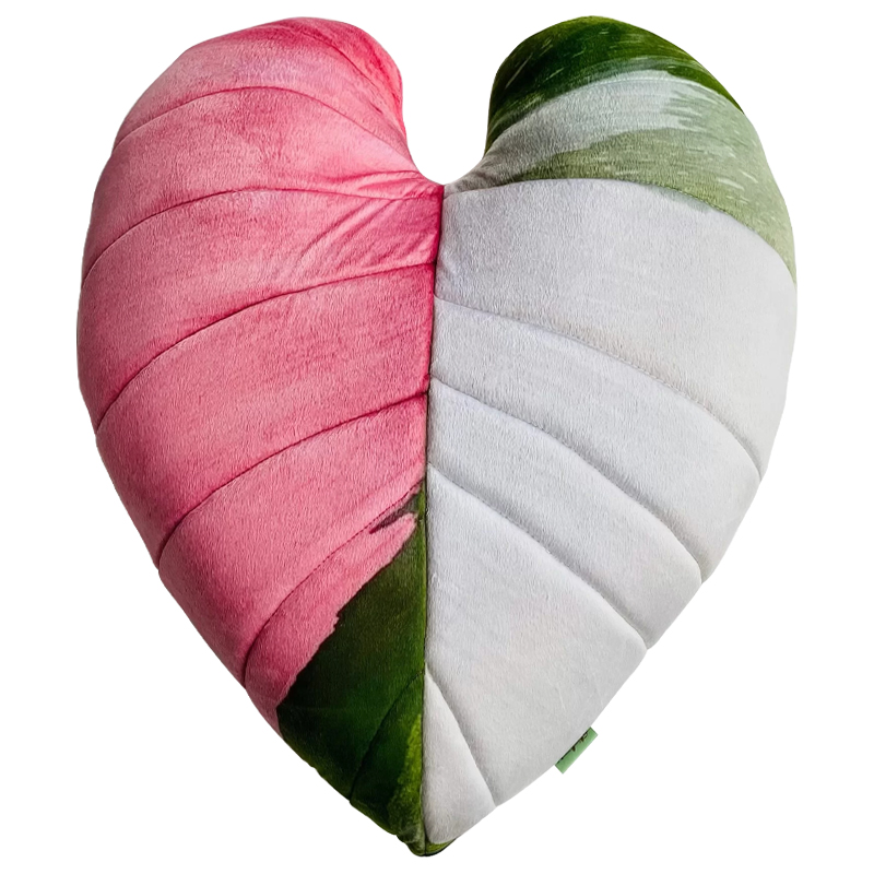 Декоративная подушка Botanical Cushion Filodendron Pink Princess Зеленый Белый Розовый Декоративная подушка Botanical Cushion Filodendron Pink Princess Зеленый Белый Розовый в Барнауле | Loft Concept