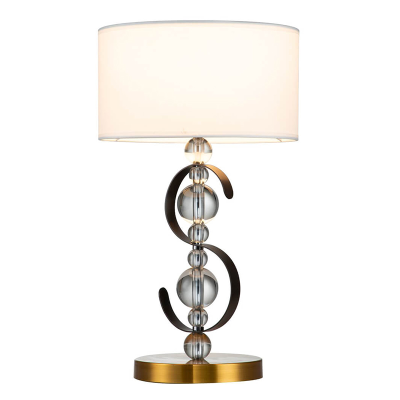 Настольная лампа с Абажуром Annelies Table Lamp Золотой Черный Белый Настольная лампа с Абажуром Annelies Table Lamp Золотой Черный Белый в Барнауле | Loft Concept