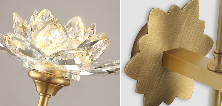 Бра Хрустальный Цветок Лотоса Lotus flower Wall Clear Glass D Бра Хрустальный Цветок Лотоса Lotus flower Wall Clear Glass D - Loft-Concept в Барнауле