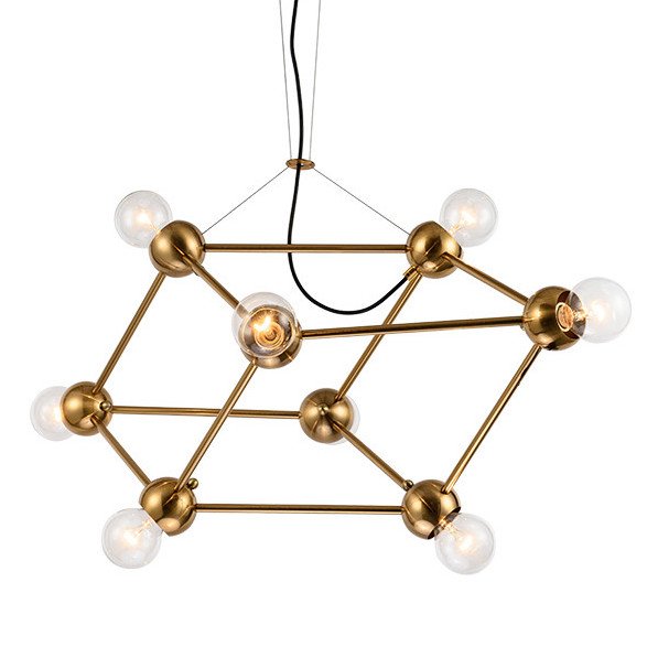 Люстра Molecule Gold Chandelier Золотой в Барнауле | Loft Concept 