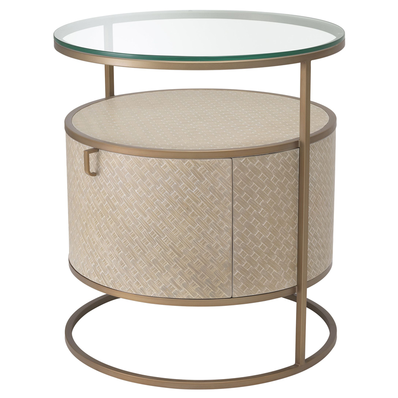 Приставной стол Eichholtz Bedside Table Napa Valley oak Матовая латунь Бежевый Прозрачный Приставной стол Eichholtz Bedside Table Napa Valley oak Матовая латунь Бежевый Прозрачный в Барнауле | Loft Concept