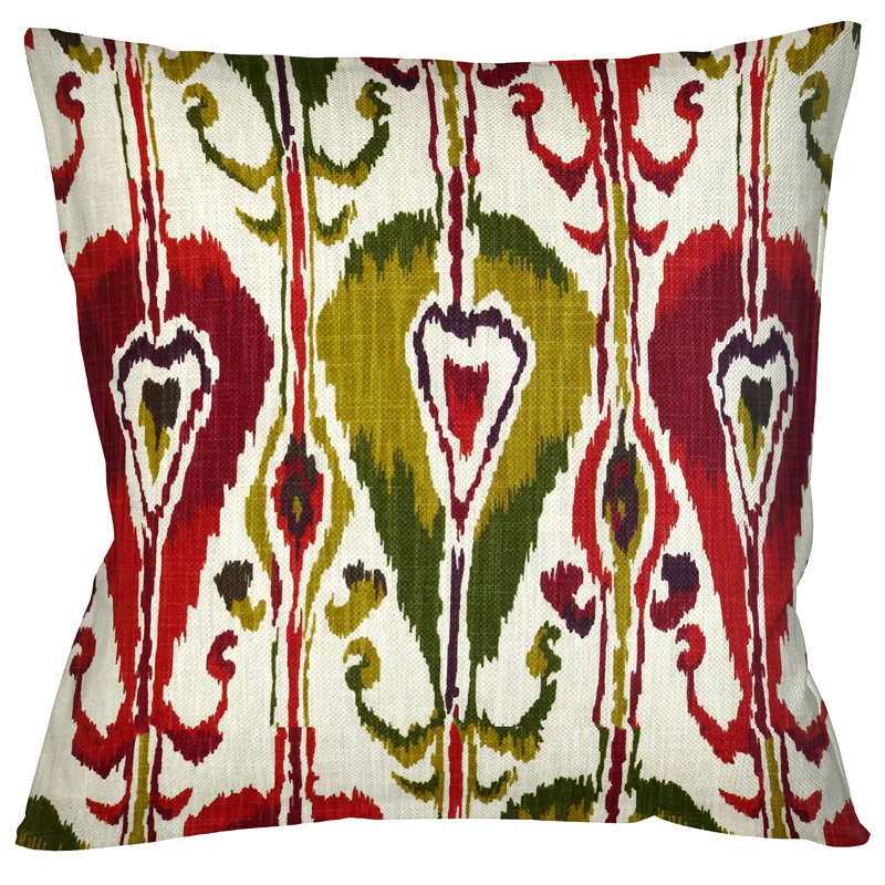 Декоративная подушка Ikat Pattern Красно-белая Мульти Декоративная подушка Ikat Pattern Красно-белая Мульти в Барнауле | Loft Concept