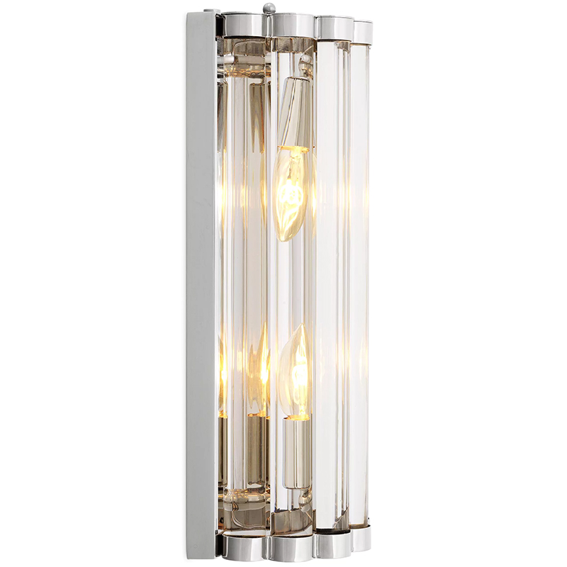 Бра Eichholtz Wall Lamp Amalfi S Nickel Прозрачное Стекло Никель Бра Eichholtz Wall Lamp Amalfi S Nickel Прозрачное Стекло Никель в Барнауле | Loft Concept