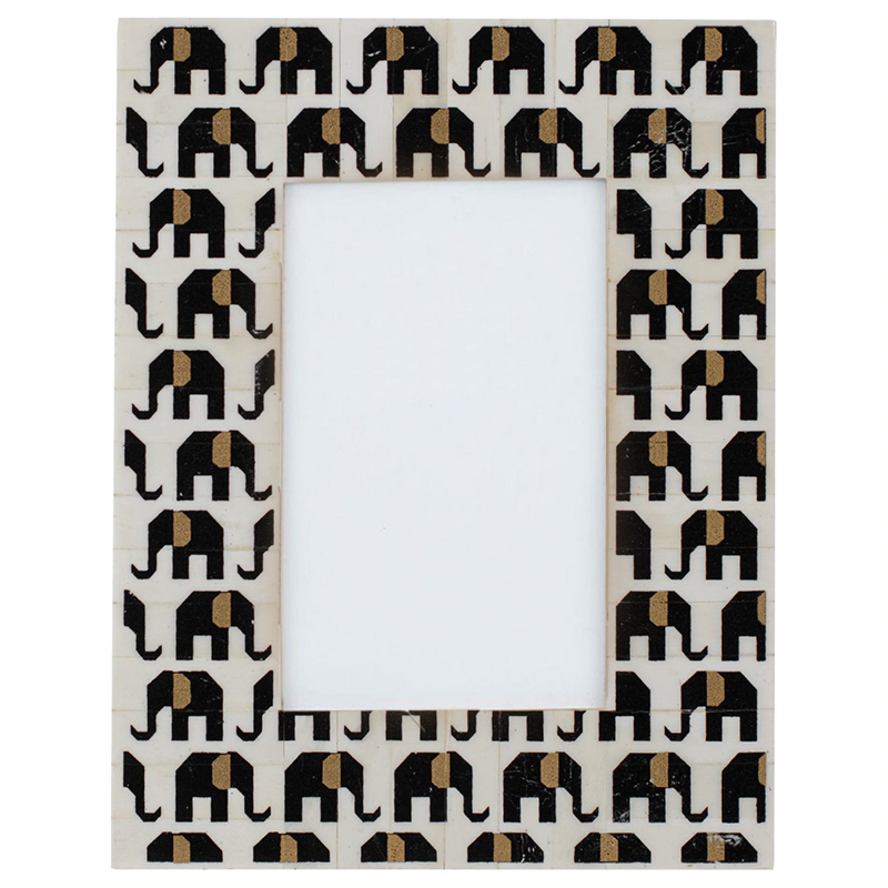 Фоторамка кость Indian Elephants Bone Inlay photo frame Черно-белый Фоторамка кость Indian Elephants Bone Inlay photo frame Черно-белый в Барнауле | Loft Concept