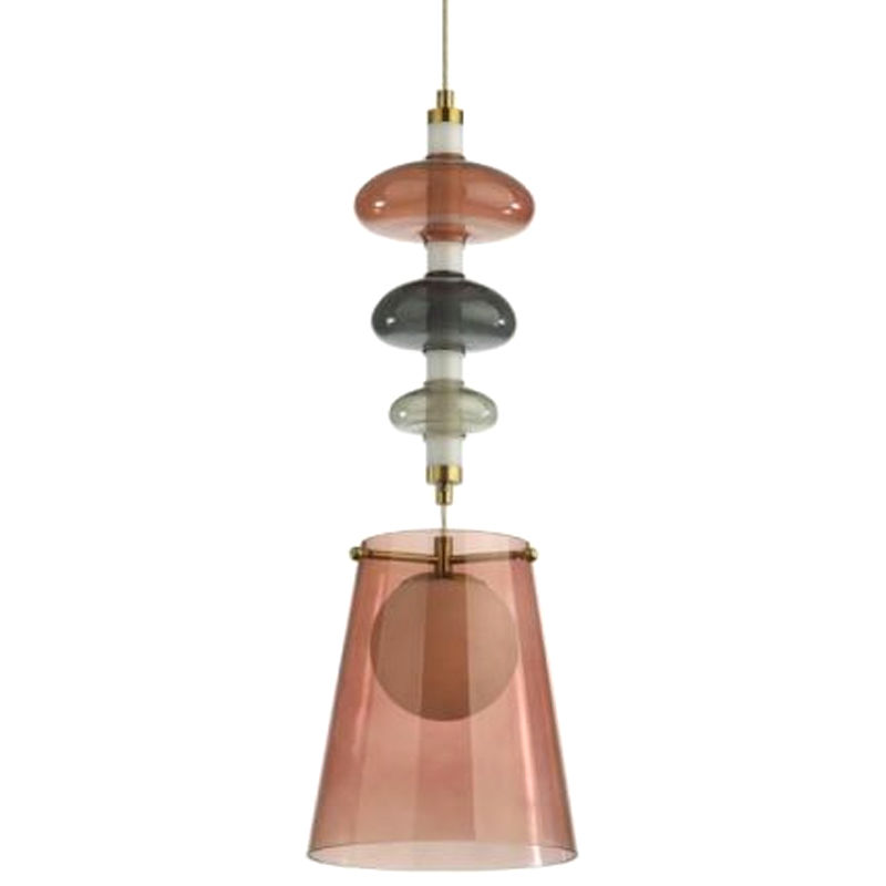 Подвесной светильник Contemporan Pink с цветным стеклом Серый Бронза Розовый Подвесной светильник Contemporan Pink с цветным стеклом Серый Бронза Розовый в Барнауле | Loft Concept