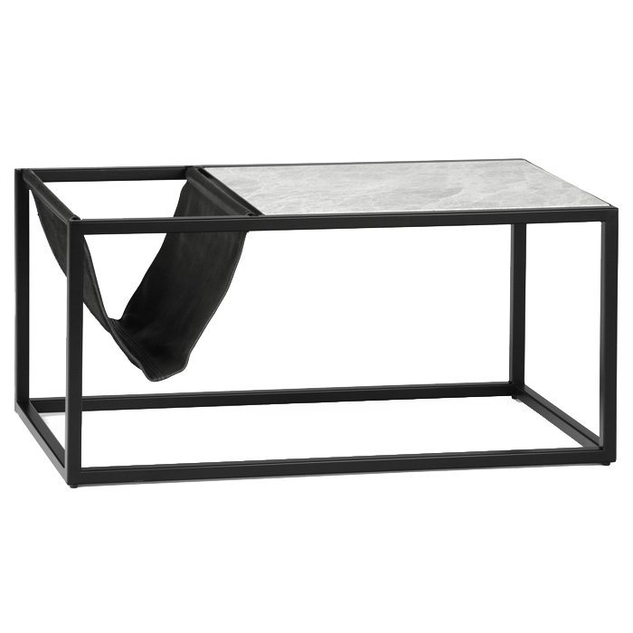 Кофейный стол Magazines Marble Серый (Gray) Черный матовый Кофейный стол Magazines Marble Серый (Gray) Черный матовый в Барнауле | Loft Concept