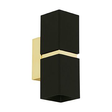 Бра Lestor double square gold Черный Глянцевое золото в Барнауле | Loft Concept 