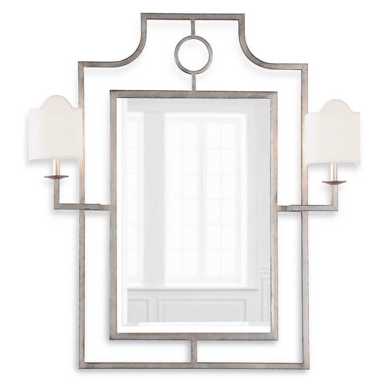 Зеркало с бра Mirror with Sconces Dairile Silver Серебряный Зеркало с бра Mirror with Sconces Dairile Silver Серебряный в Барнауле | Loft Concept