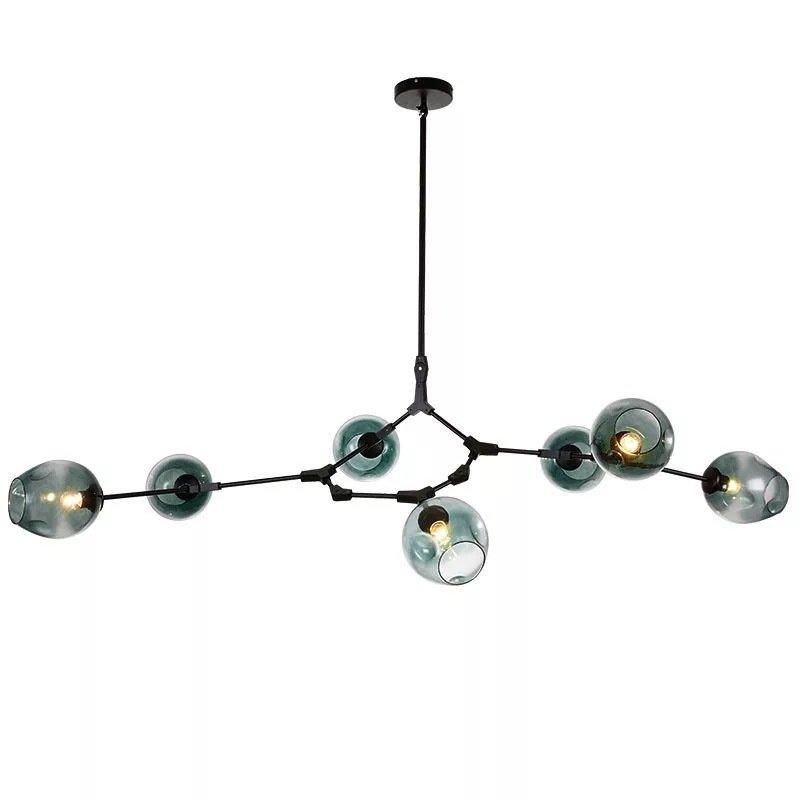 Люстра Сrumpled Glass Bubble Chandelier blue Glass Черный Голубой пастельный Люстра Сrumpled Glass Bubble Chandelier blue Glass Черный Голубой пастельный в Барнауле | Loft Concept